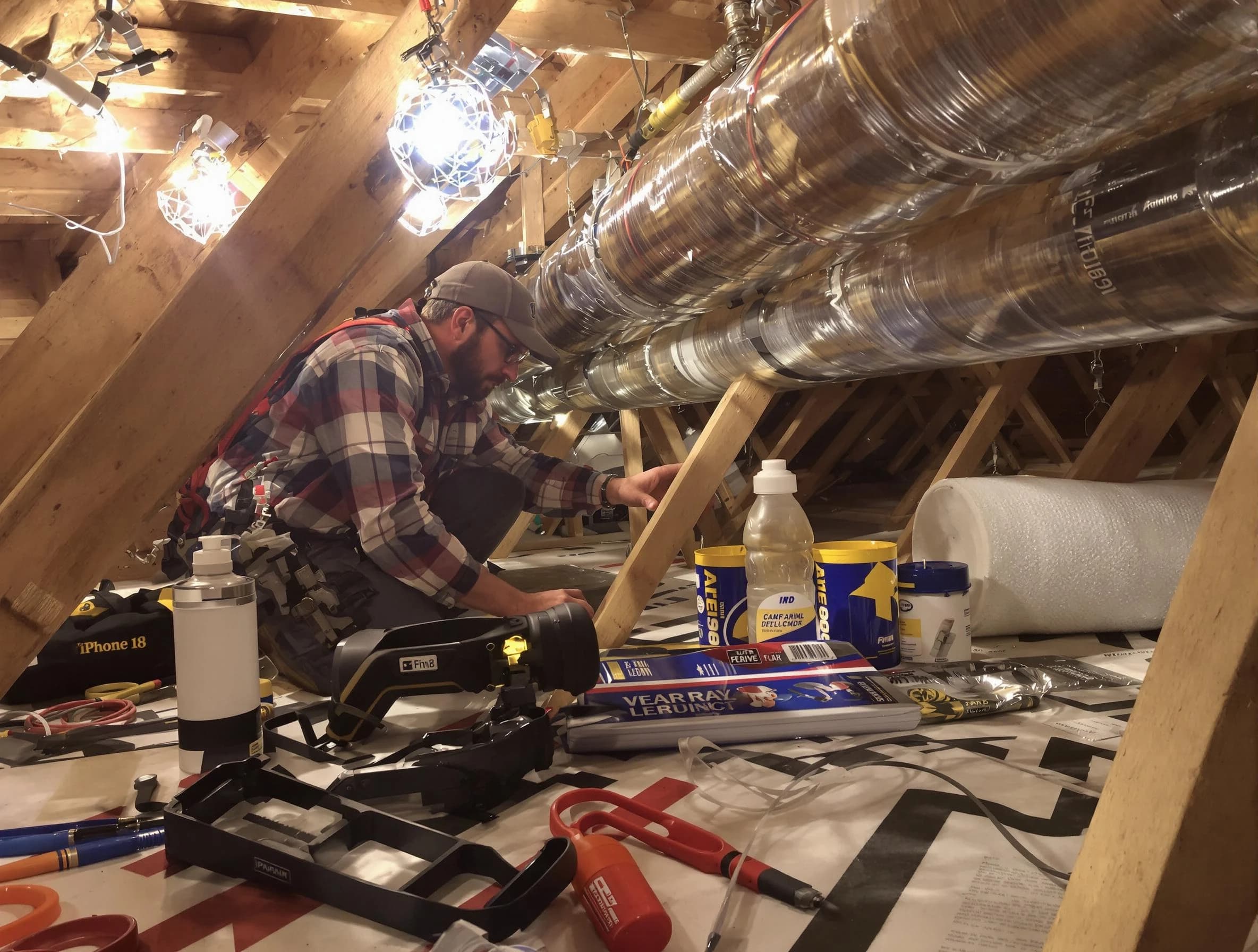 Santa Ana Air Duct Cleaning expert performing precision duct sealing to improve HVAC efficiency in Santa Ana