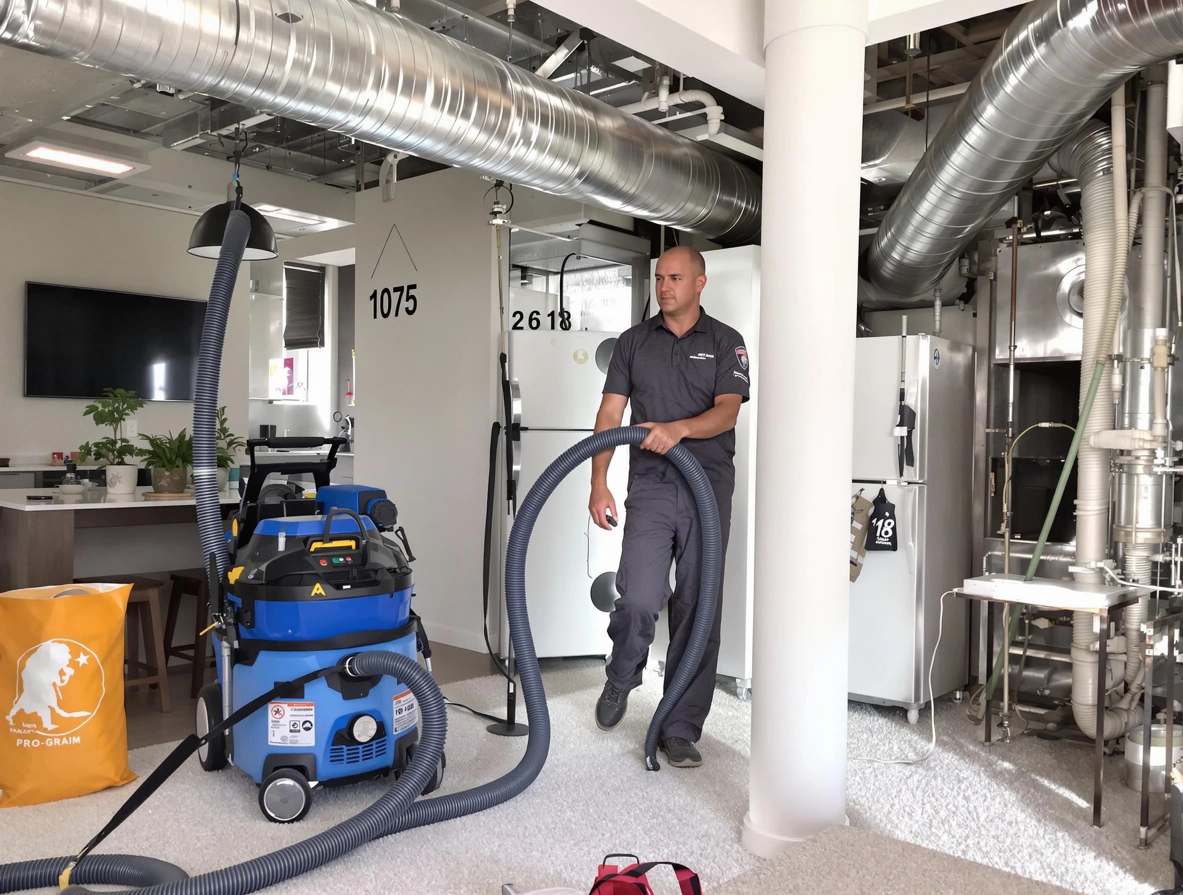 Santa Ana Air Duct Cleaning expert performing detailed indoor duct cleaning for improved air quality in Santa Ana