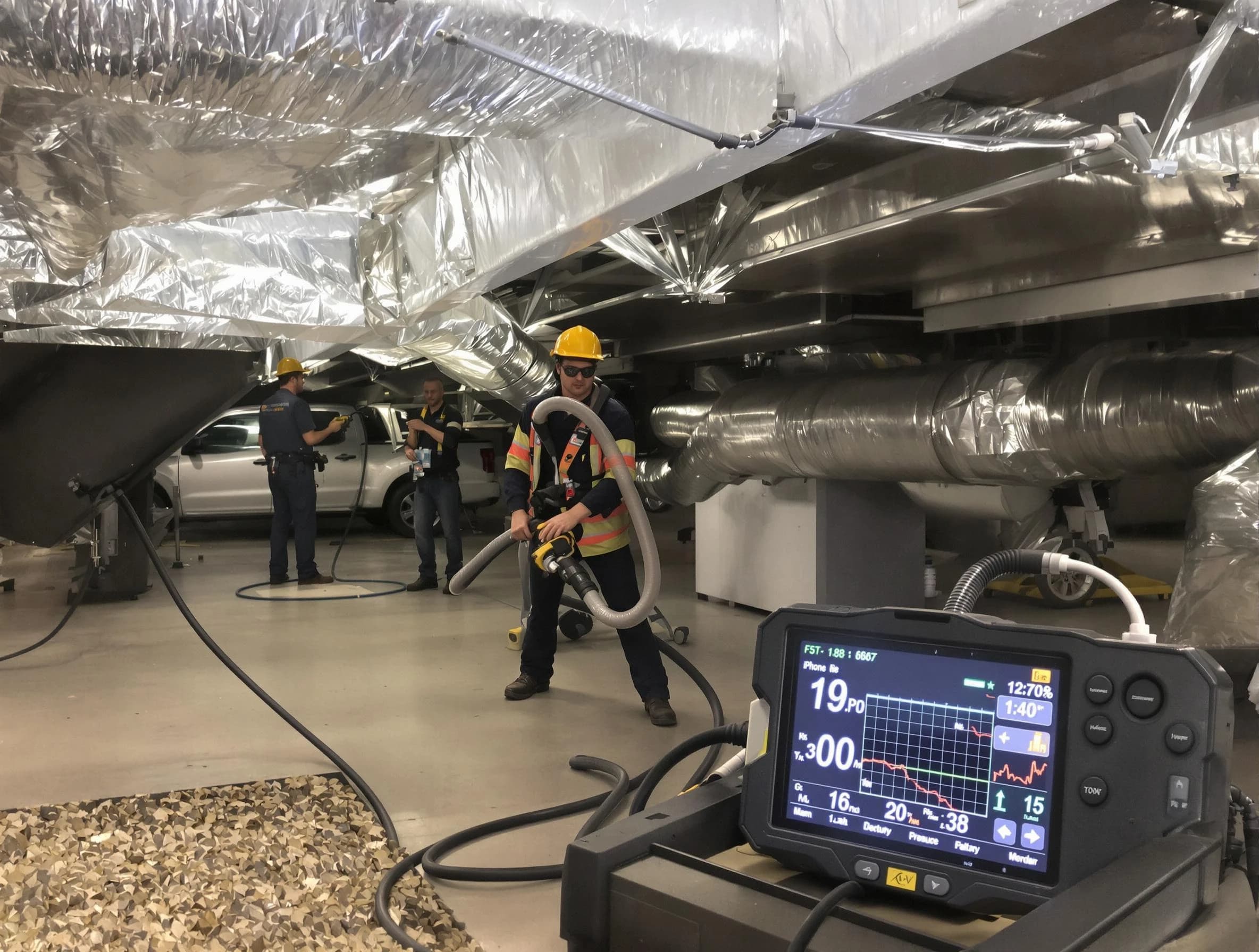 Professional negative pressure duct cleaning by Santa Ana Air Duct Cleaning in Santa Ana